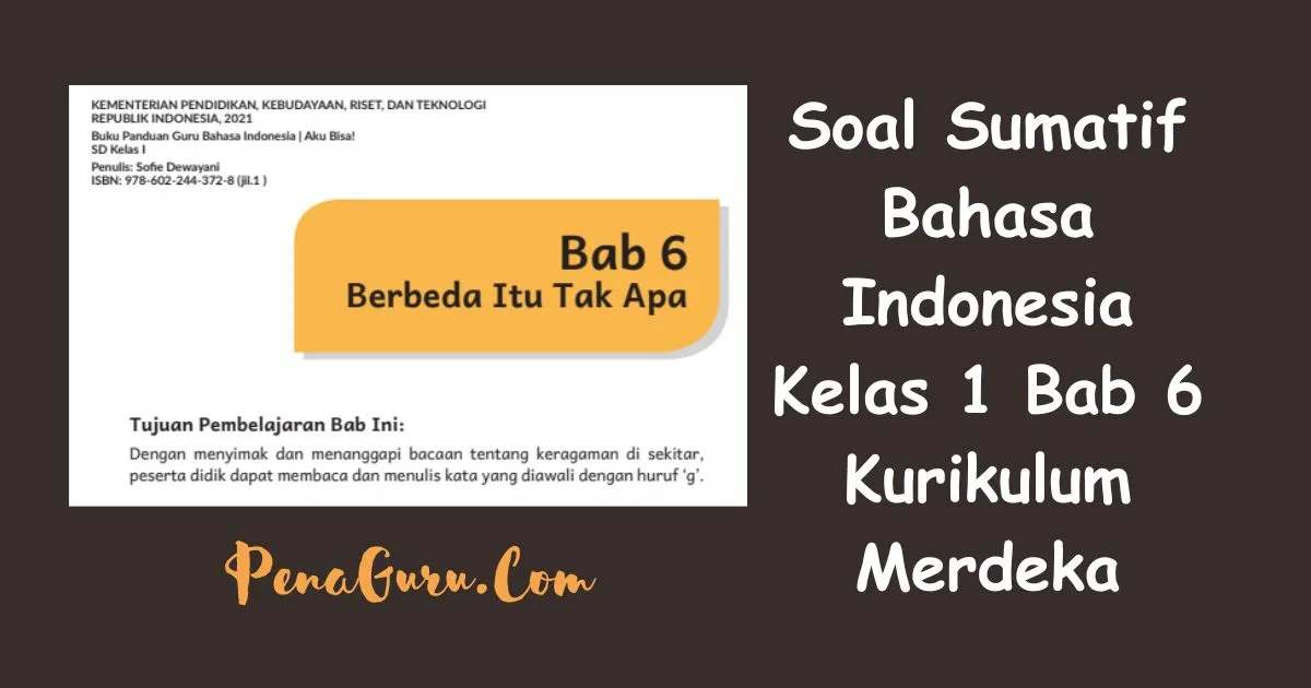 Latihan Soal Sumatif Bahasa Indonesia Kelas 1 Bab 6 Kurikulum Merdeka